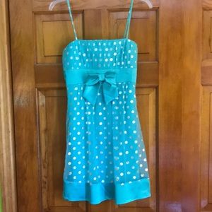 Blue polka dot dress size large